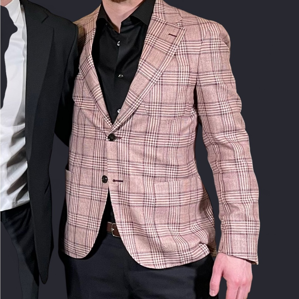 Harry Rosen Pink Plaid Sports Jacket